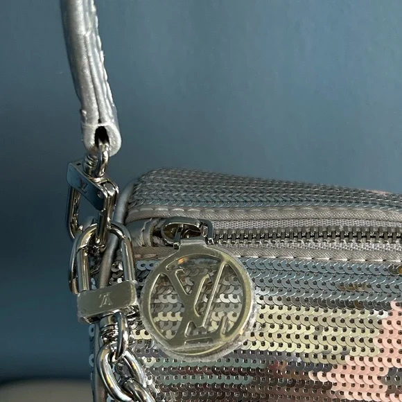 Louis Vuitton Special Edition Silver Sequin Papillon Bag - Picture 9 of 13